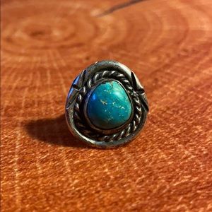 1960s BoHo turquoise ring size 6